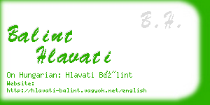 balint hlavati business card